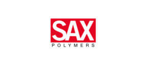 Logo von SAX Polymers: Moderne Kunststoffe für innovative Lösungen in Industrie und Technik.